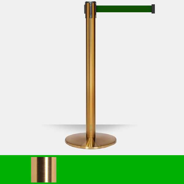 Luxury Retractable Belt Barrier Stanchion | English Antique 11 or 13 Foot Belt Posts Single Line Belt Posts Epic Crowd Control
