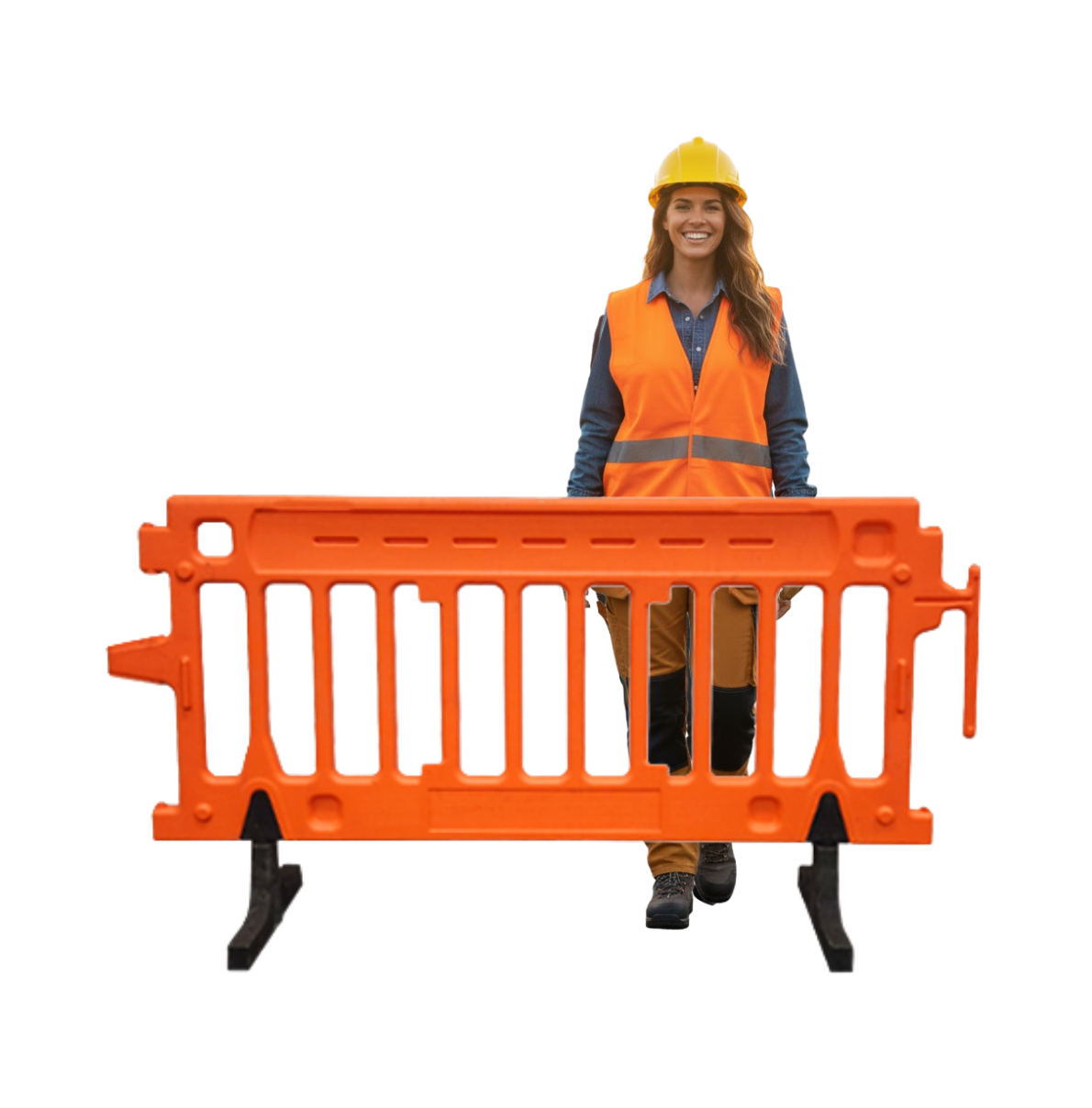 6.5 FT Plastic Crowd Control Barriers | Orange Crowd Pro
