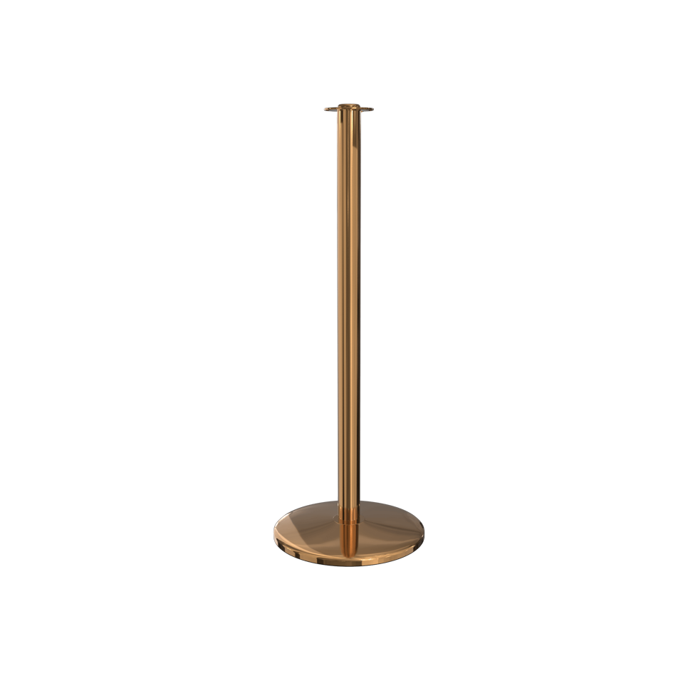 Polished Brass Elegance Flat Top Stanchion with Flat Base