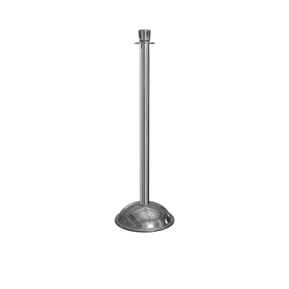 Polished Stainless Elegance Crown Top Stanchion Dome Base