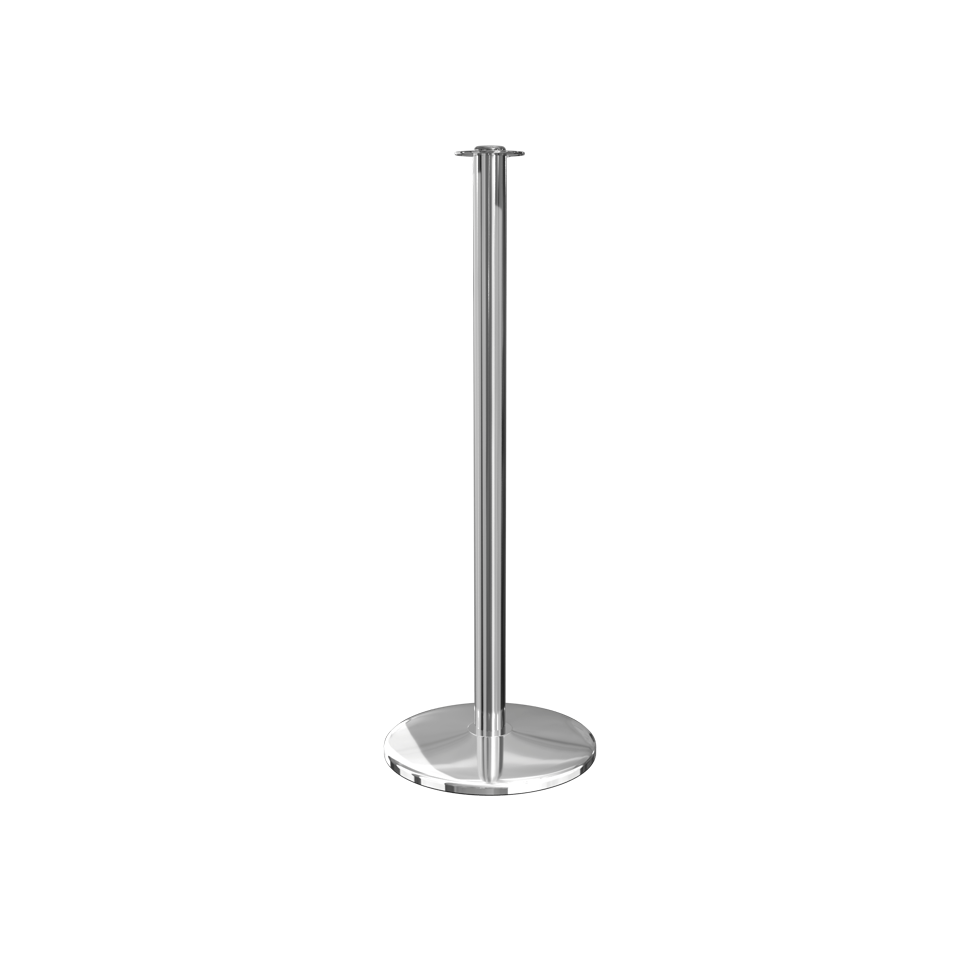 Polished Stainless Elegance Flat Top Stanchion with Flat Base