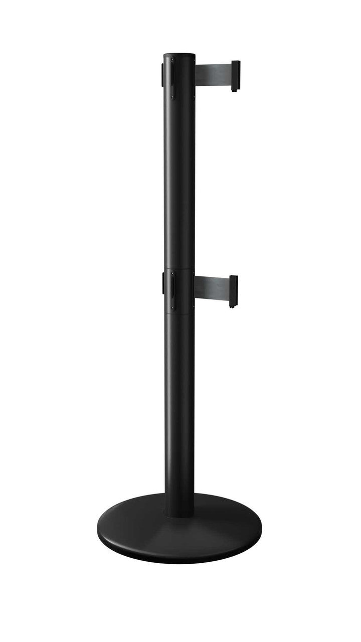 Pro Twin Retractable Belt Barrier Stanchions | 16 Foot ADA Belt Posts Stanchions Epic Crowd Control