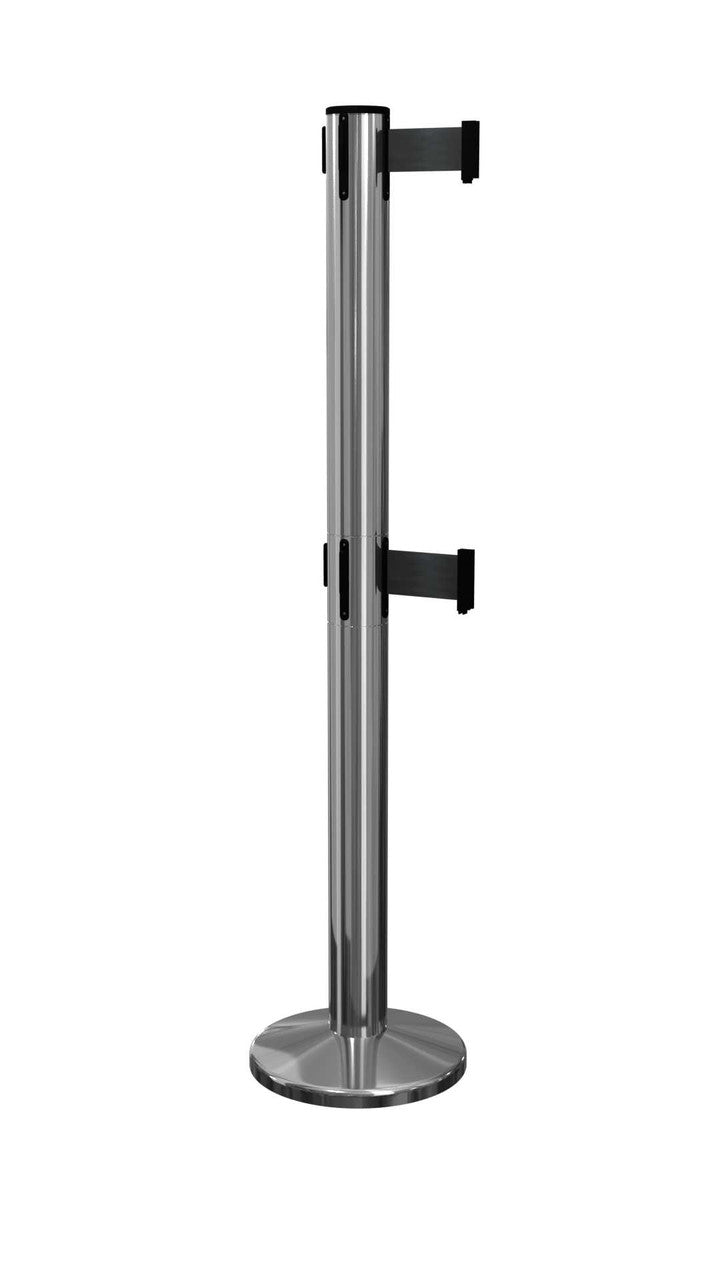 Pro Twin Retractable Belt Stanchions 11 / 13 Foot Belt ADA Stanchion Stanchions Epic Crowd Control