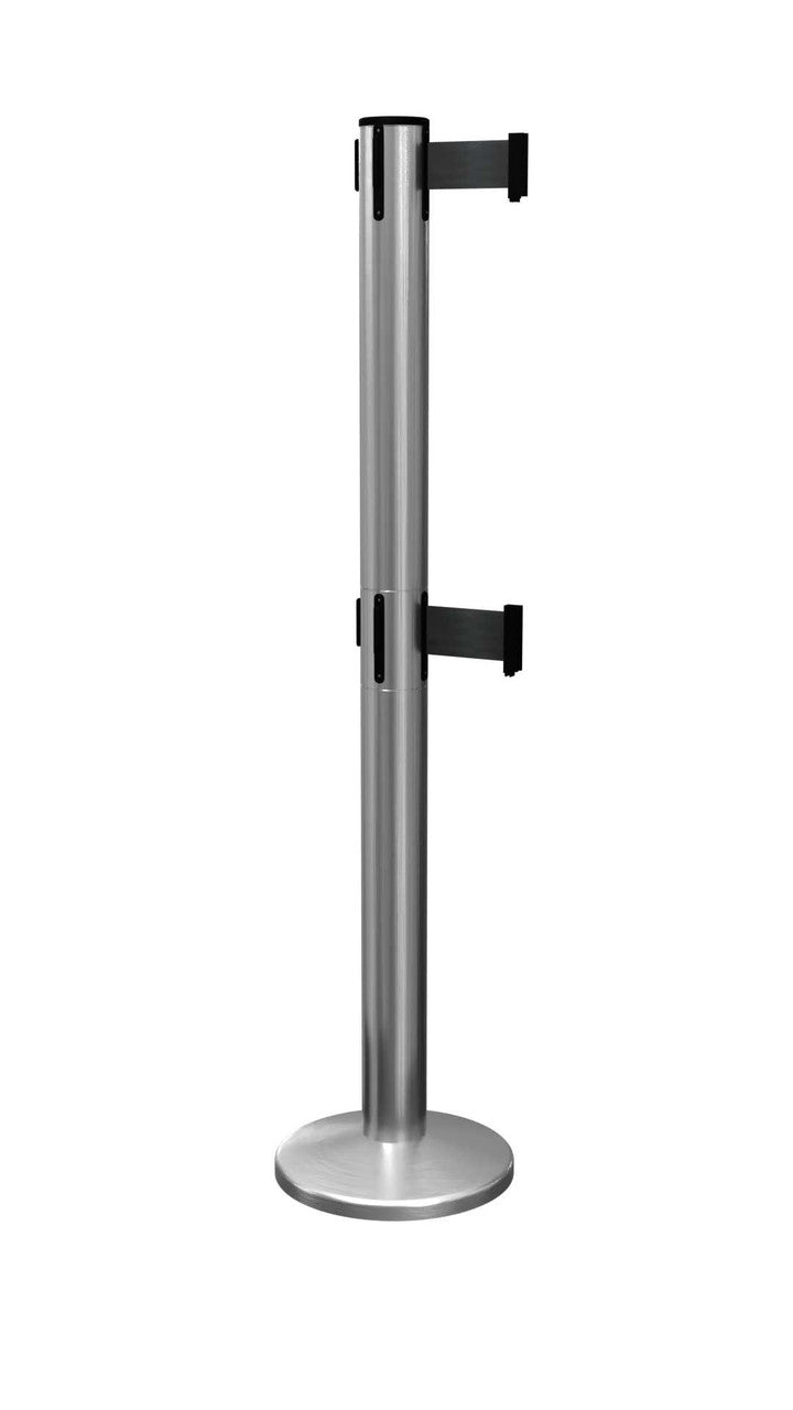 Pro Twin Retractable Belt Stanchions 11 / 13 Foot Belt ADA Stanchion Stanchions Epic Crowd Control