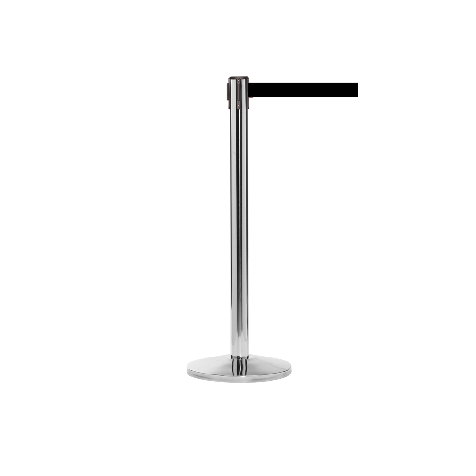 Queue Master Polished Stainless Retractable Stanchion