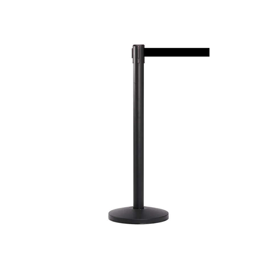 Black Safety Queue Master Stanchion 8.5 foot belt