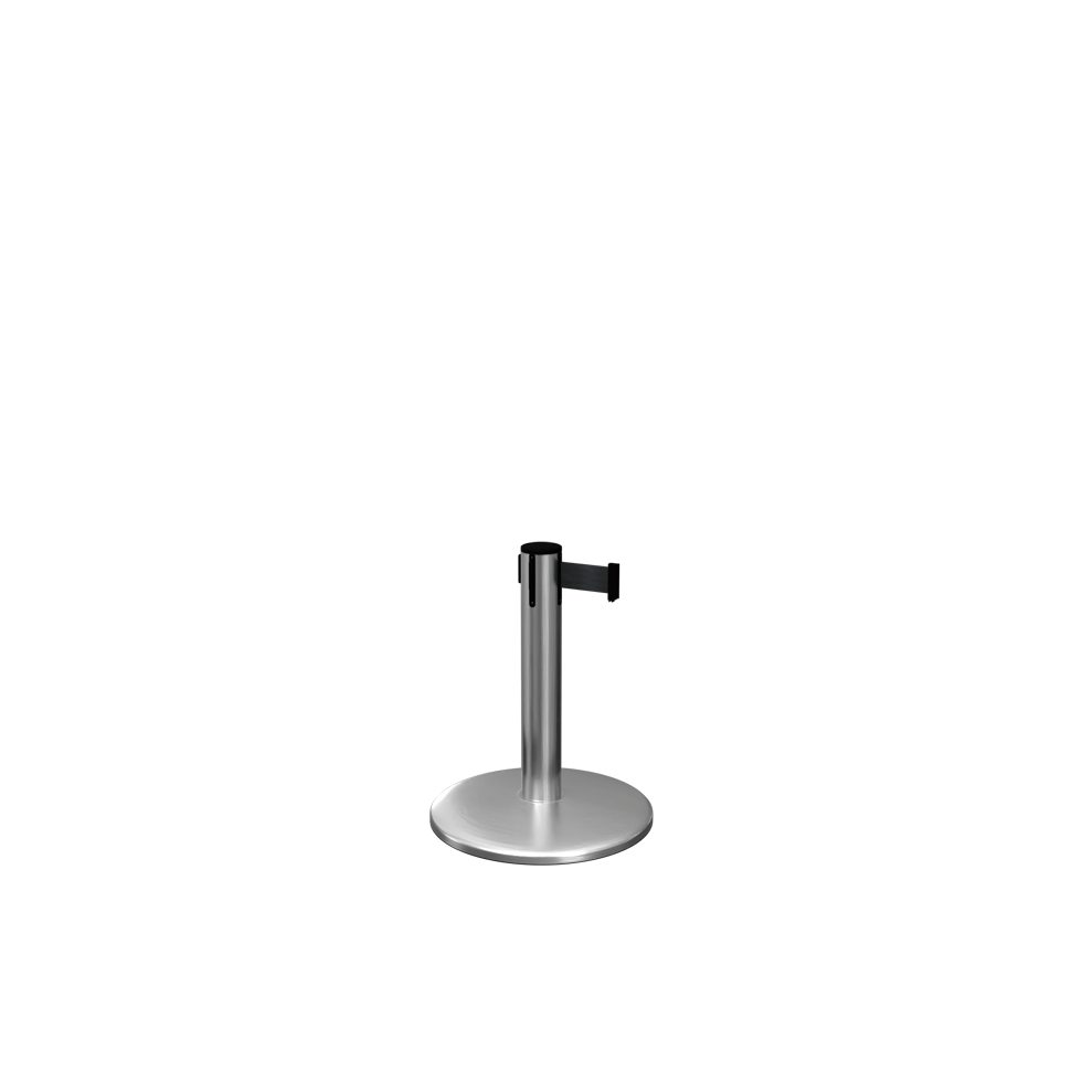 Queue Pro Mini Retractable Stanchion 11 Ft Belt | Satin Stainless Post