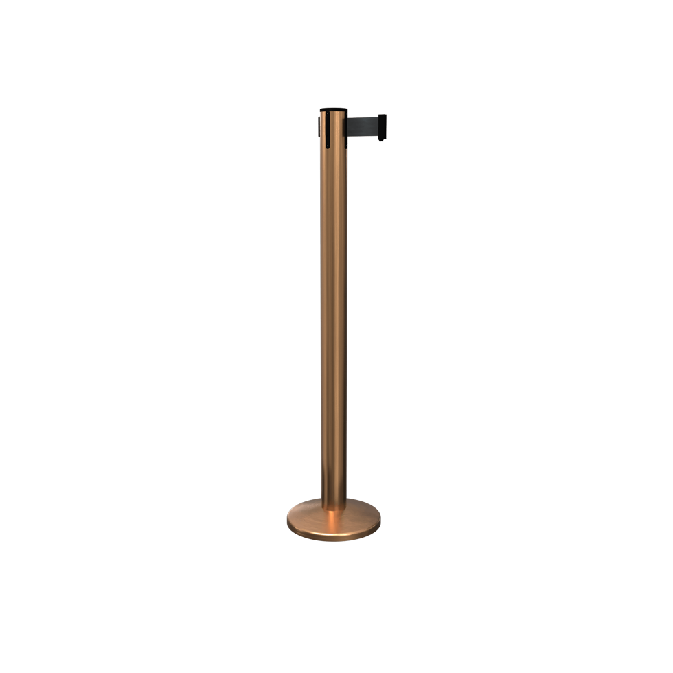Queue Pro Stanchion Satin Brass Magnetic Base