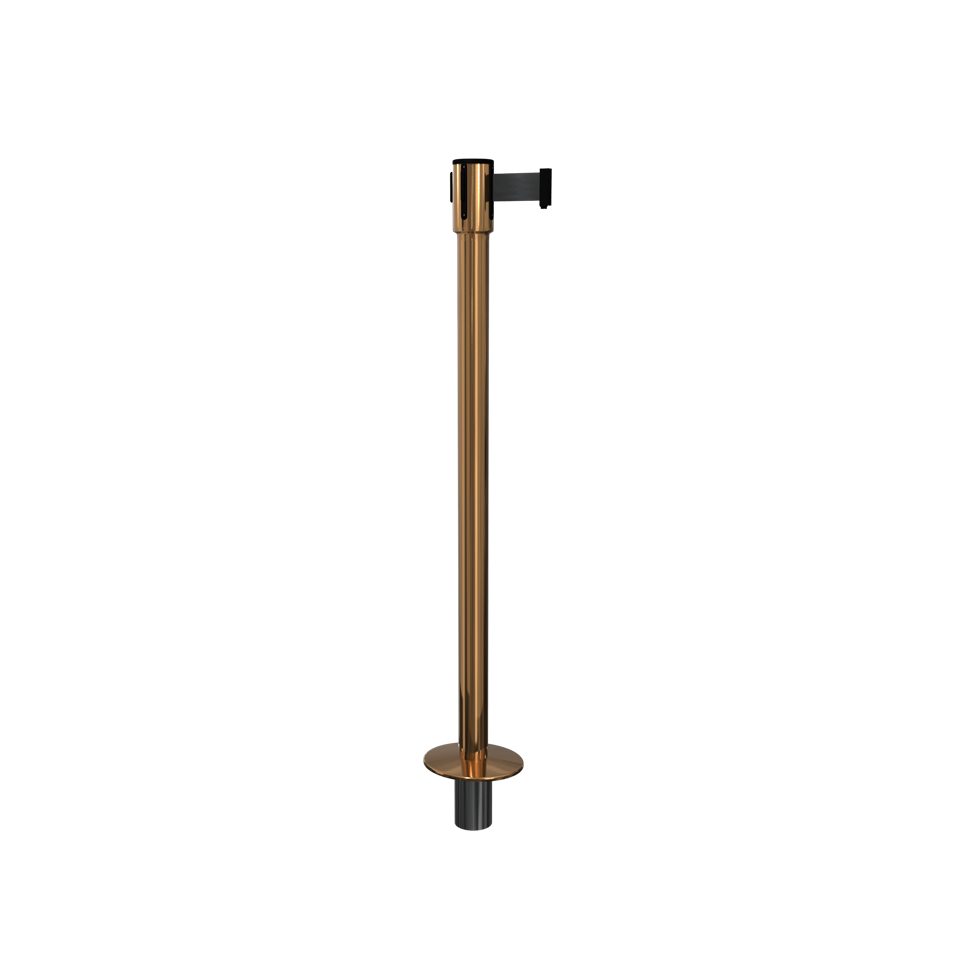 Queue Pro 200 Removable 13 Foot Belt | Polished Brass Post