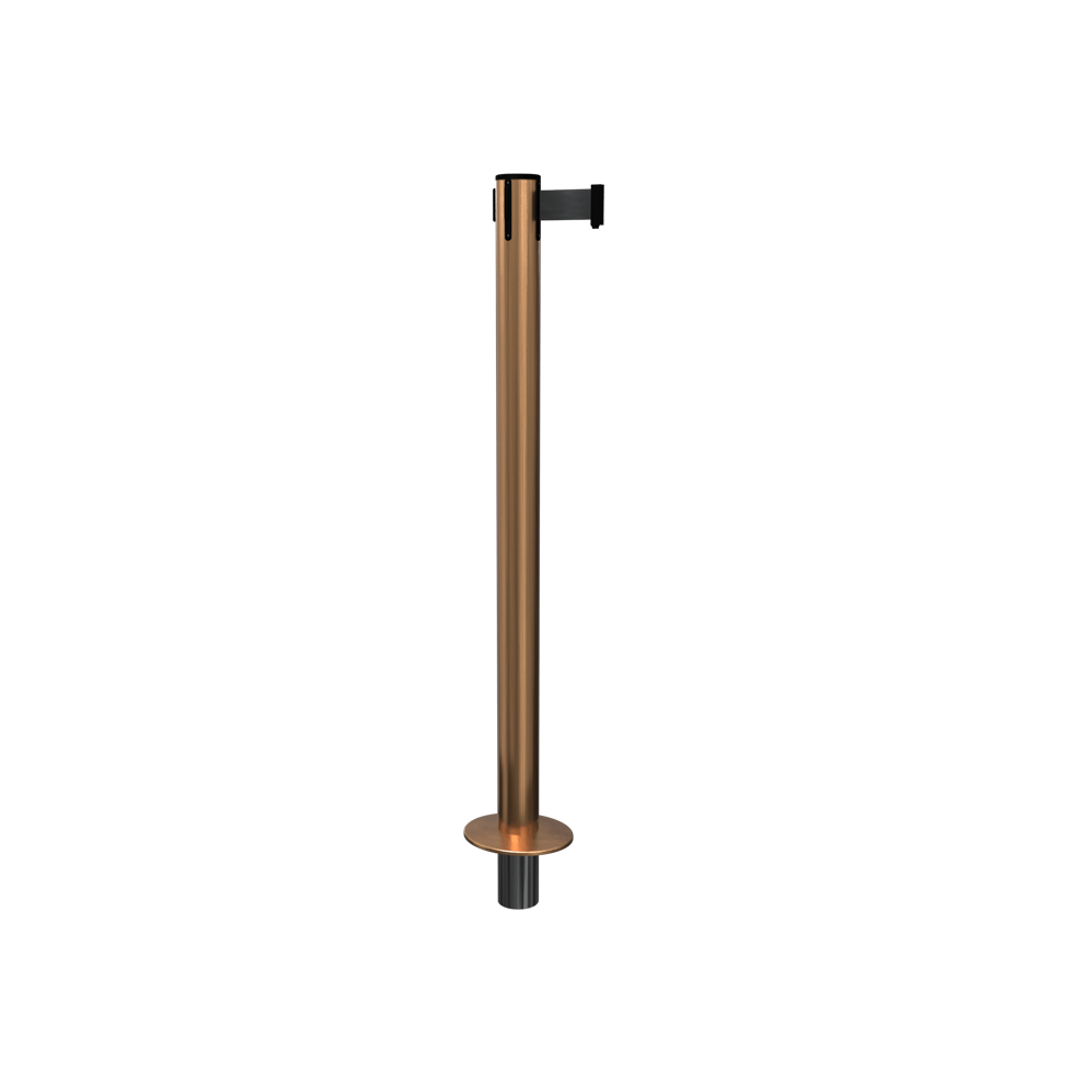 Queue Pro 250 Removable 11 Foot Belt | Satin Brass Post