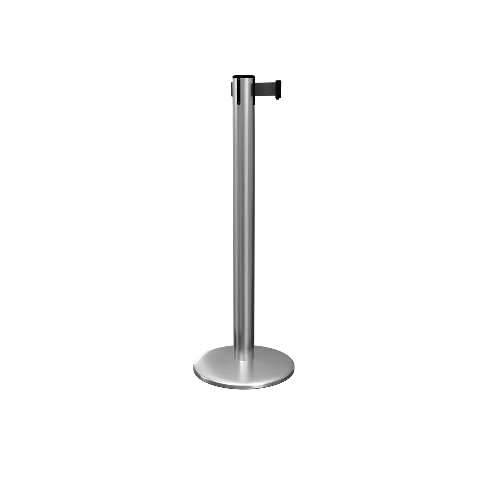 Satin Stainless Queue Pro Retractable Stanchion 16 Foot Belt | Belt Stanchion