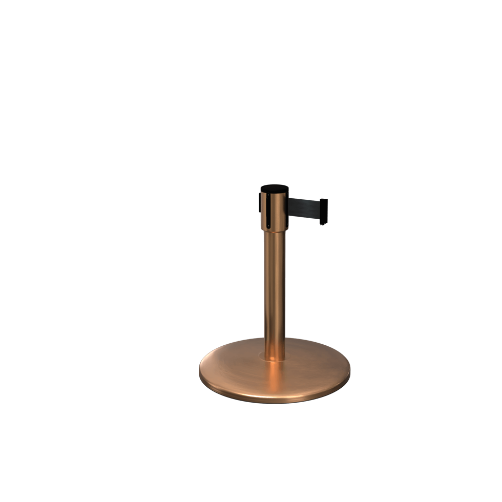 Queue Pro 200 Mini Retractable Stanchion 13 Ft Belt | Satin Brass Post