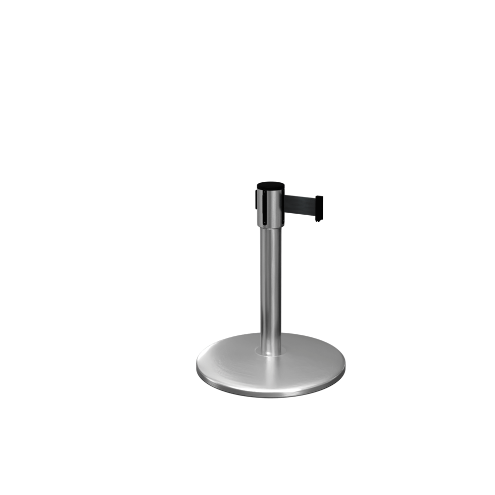 Queue Pro 200 Mini Retractable Stanchion 13 Ft Belt | Satin Stainless Post