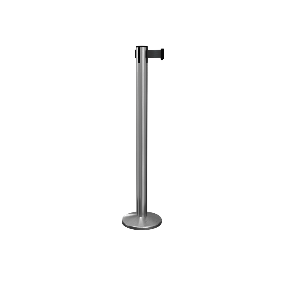 Satin Stainless Pro Retractable Stanchion 11 Ft Belt | Magnetic Base