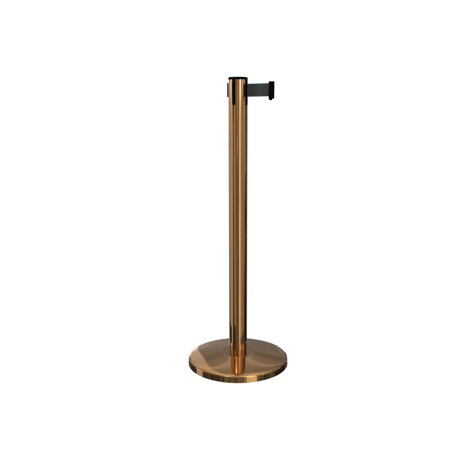 Queue Master Polished  Brass 11 foot Belt  Retractable Stanchion