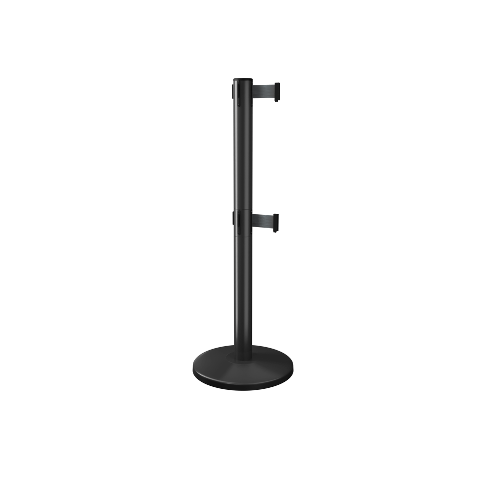 Twin Retractable Belt Barrier Stanchions | 11 Foot Belt | ADA Compliant Stanchions Epic Crowd Control
