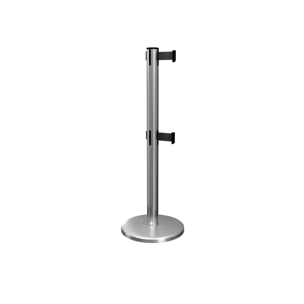 ADA Twin Stanchion with 11 foot belts Satin Stainless