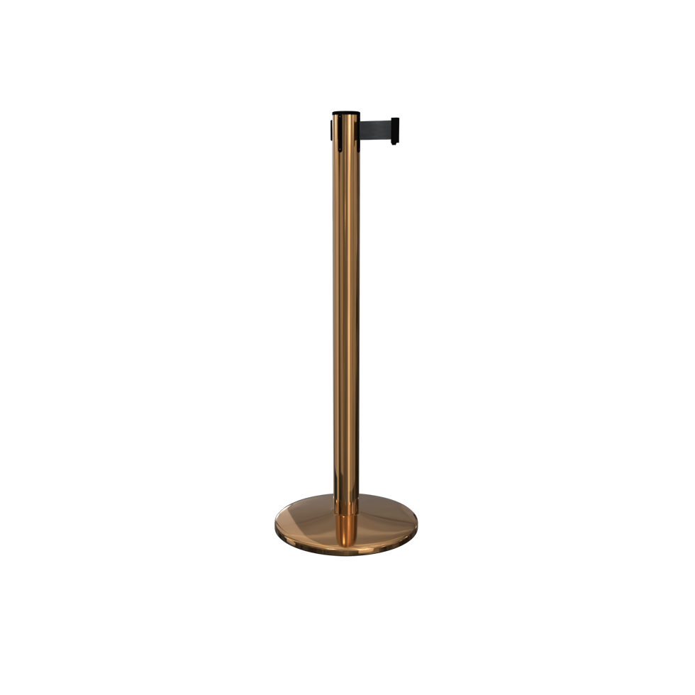 Queue Pro 250 Retractable Stanchion Polished Brass