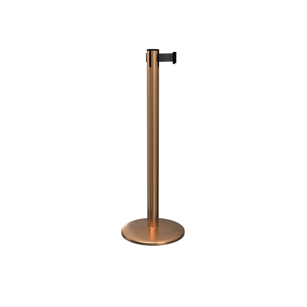 Queue Pro 250 Retractable Stanchion Satin Brass