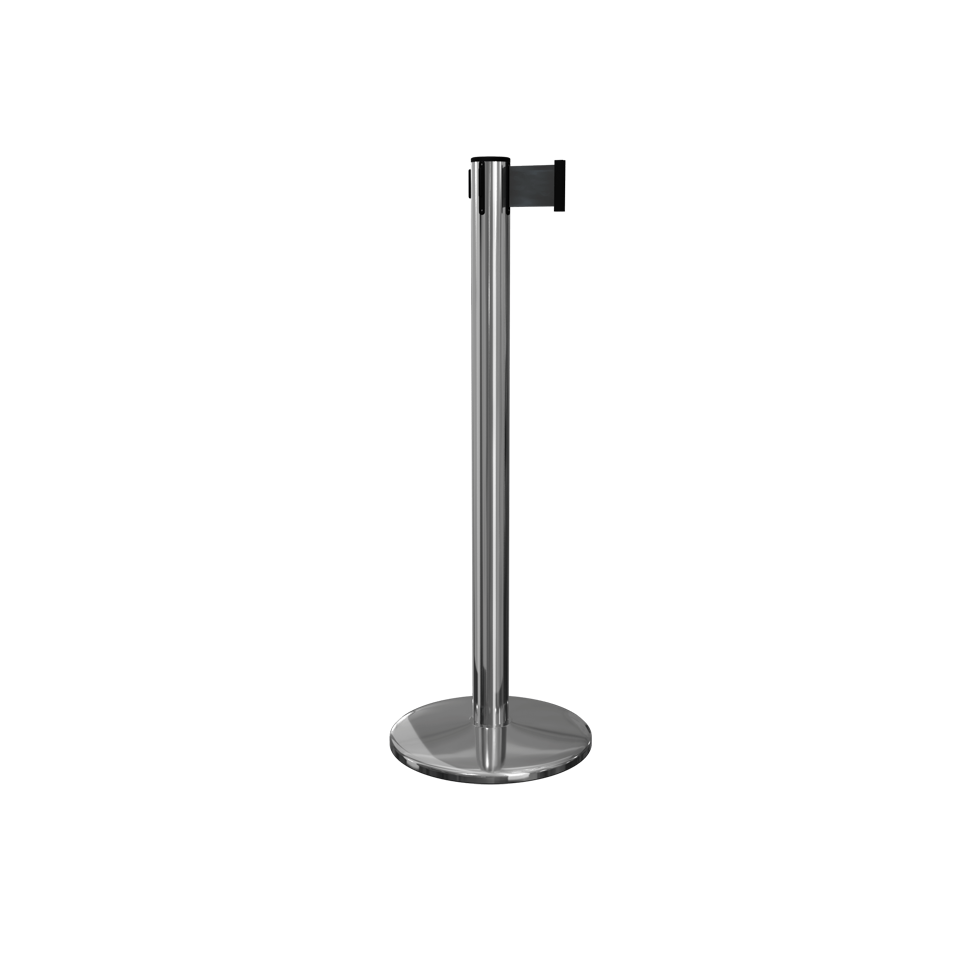 Polished Stainless Queue Pro 250 Stanchion Xtra Wide Belt