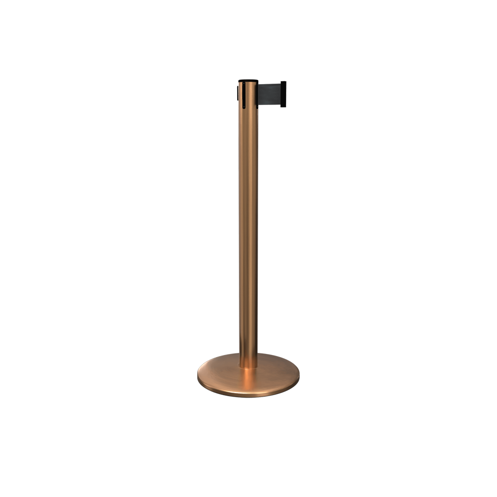 Satin Brass Queue Pro 250 Stanchion Xtra Wide Belt