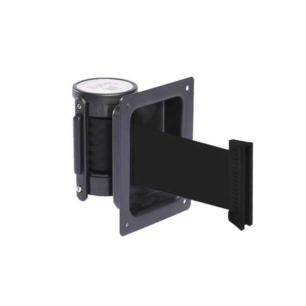 Recessed Wall Mount Retractable Belt Barrier Stanchion | 7.5 to 15 Foot Belts Wall Mount Belt Stanchions Epic Crowd Control