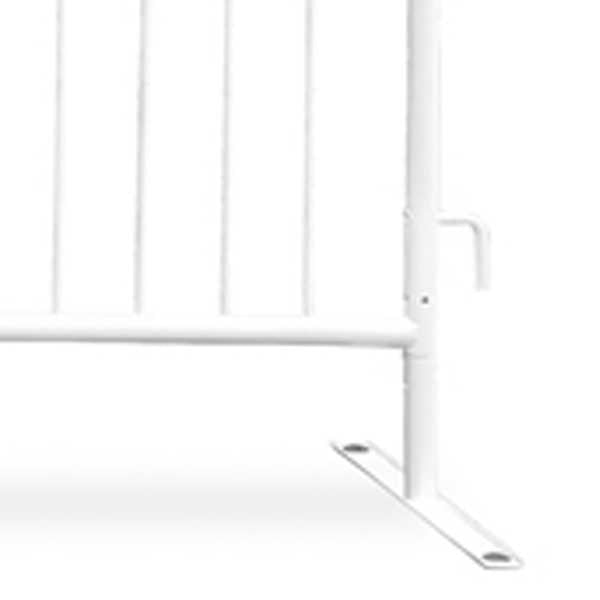 Replacement Flat Base - 1.5" Diameter Frame White Powder Coat Replacement Bases Epic Crowd Control