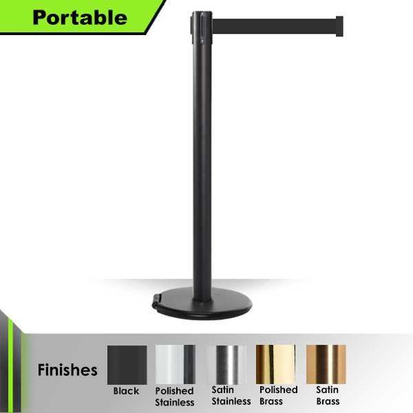 Roller Pro Retractable Belt Barrier Stanchion 11 / 13 Foot Belt Posts Retractable Belt Barriers Epic Crowd Control