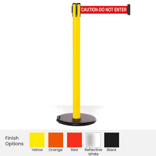 Roller Pro Safety Retractable Belt Barrier | 3" Wide Belt | 11 Foot Belt Posts Retractable Belt Barriers Epic Crowd Control