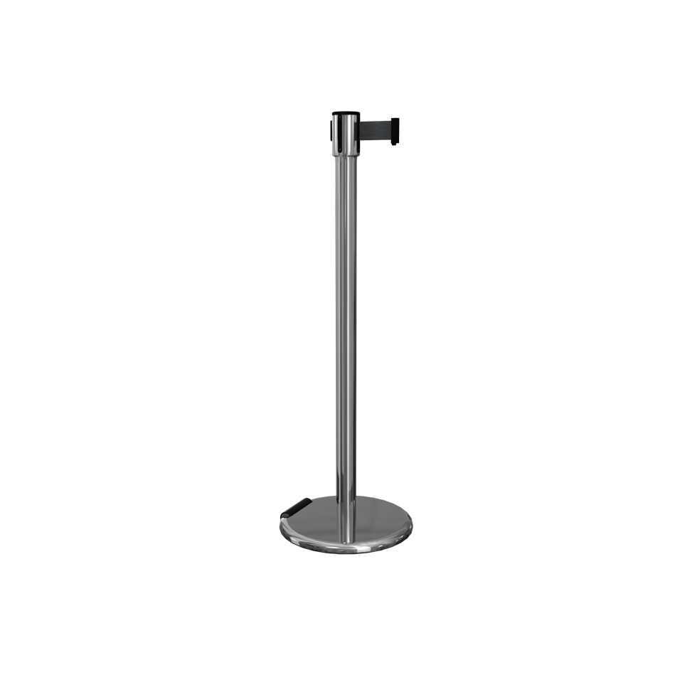 Roller Pro Retractable 11ft Belt | Slim Line Post - Polished Stainless