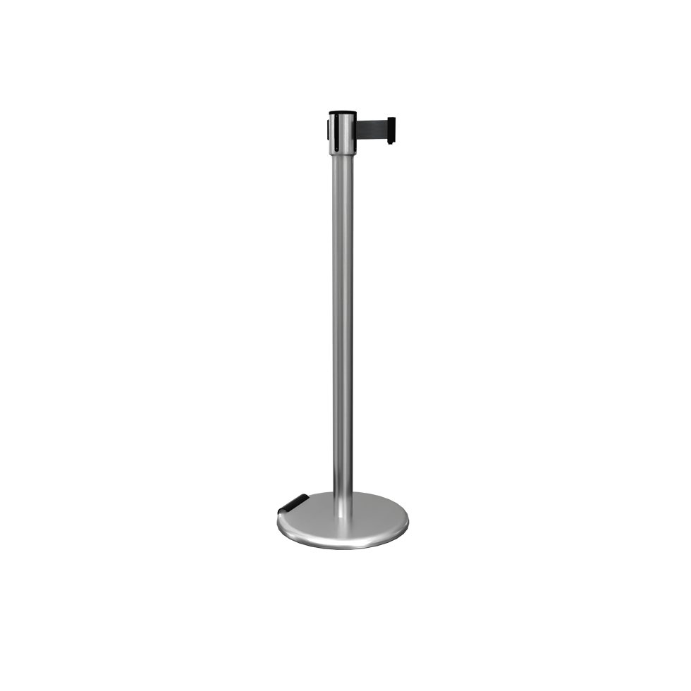 Roller Pro Retractable 11ft Belt | Slim Line Post - Satin Stainless