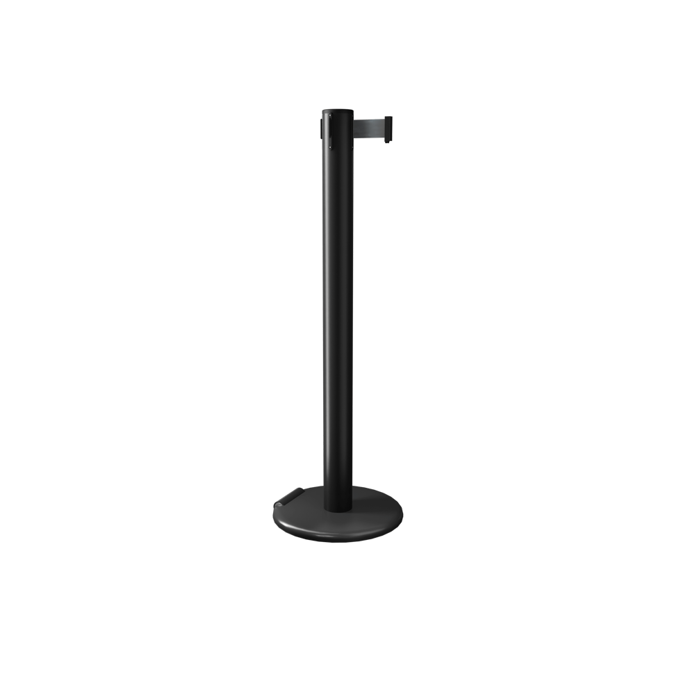 Roller Pro Retractable Belt Stanchion 16ft Belt |  Black Post