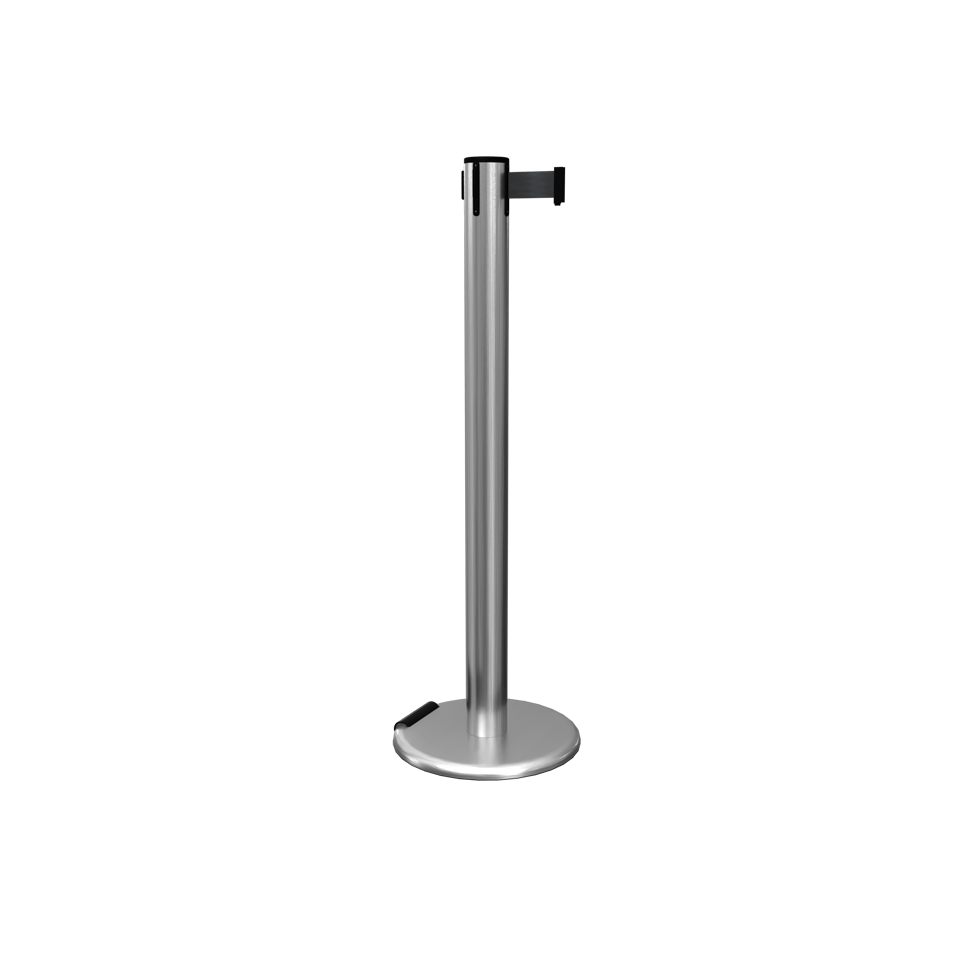 Roller Pro 300 Retractable Belt Stanchion 16 ft Belt | Satin Stainless