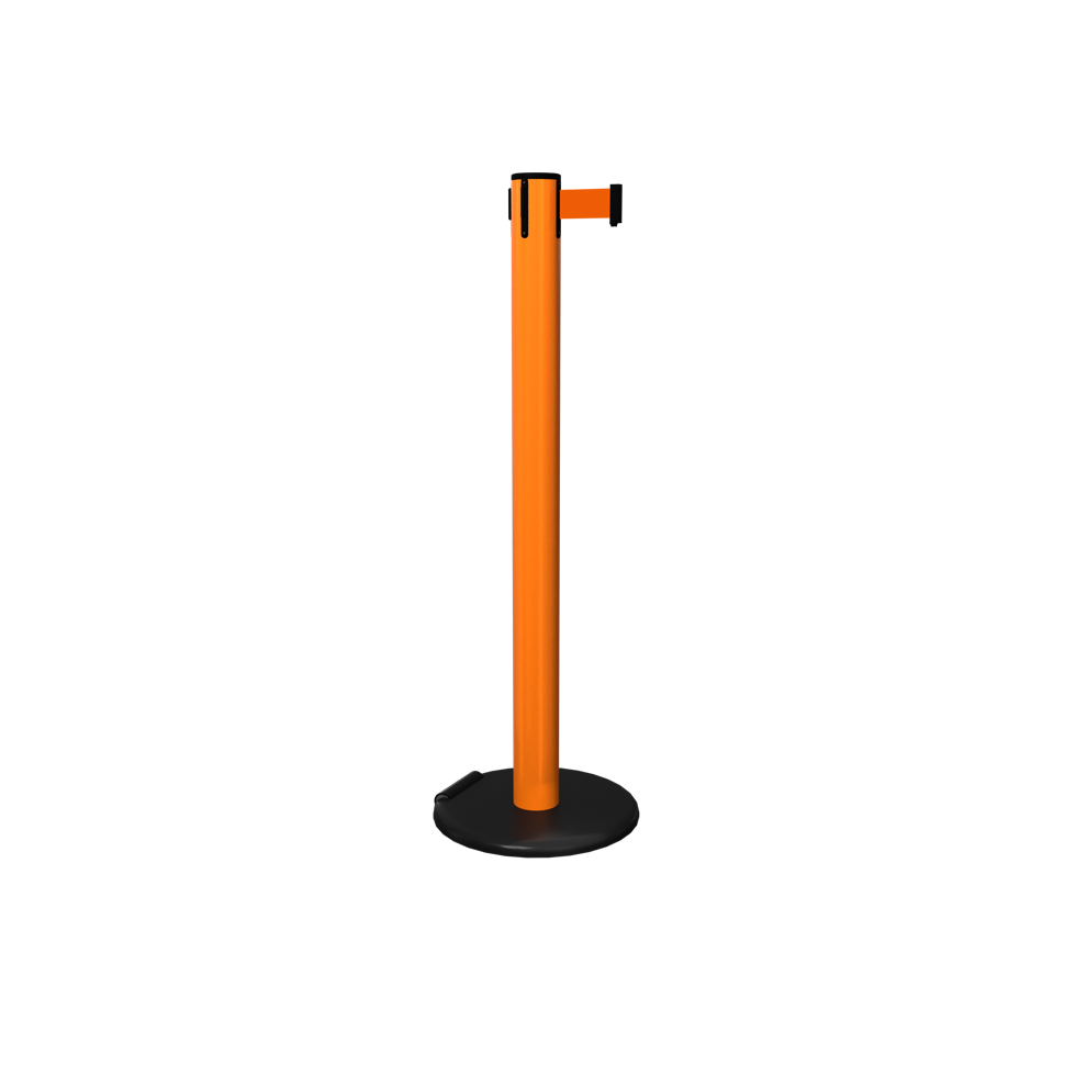 Orange Pro Safety Roller Retractable Stanchion | 16 Ft Safety Barrier