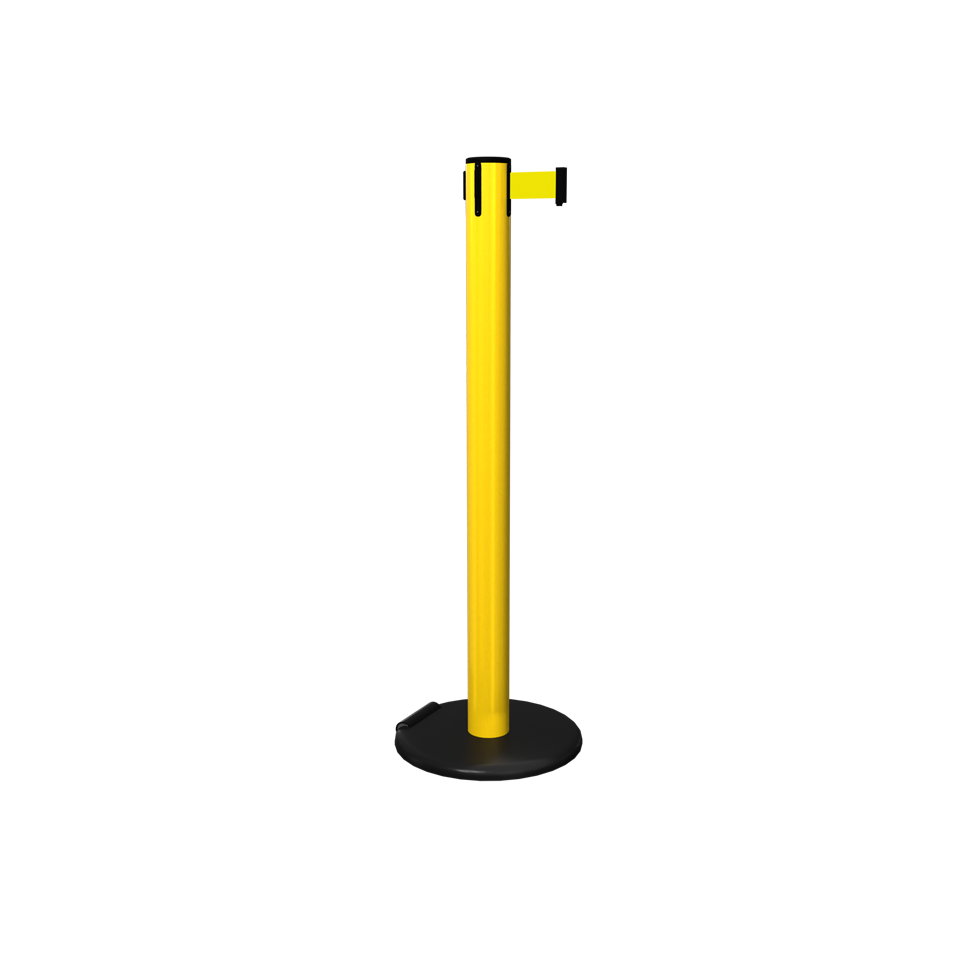 Yellow Pro Safety Roller Retractable Stanchion | 16 Ft Safety Barrier