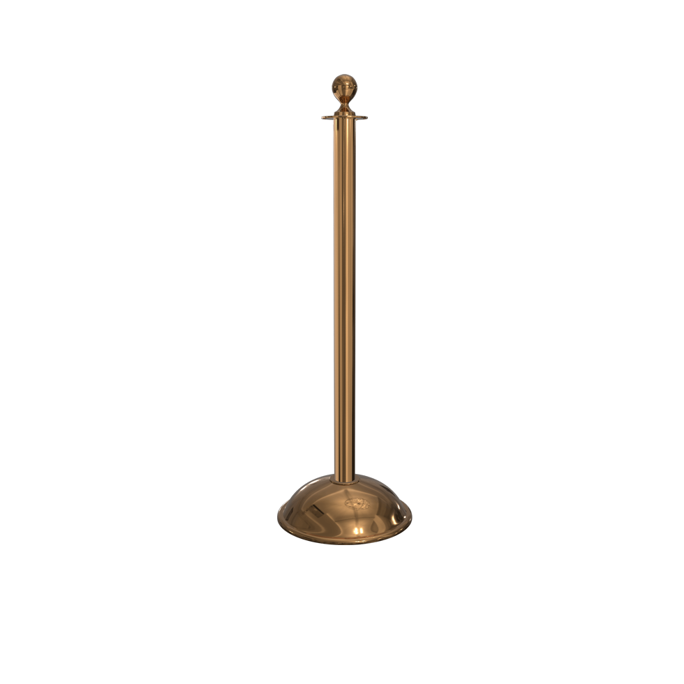 Rope Master Ball Top Stanchion Polished Brass Dome Base