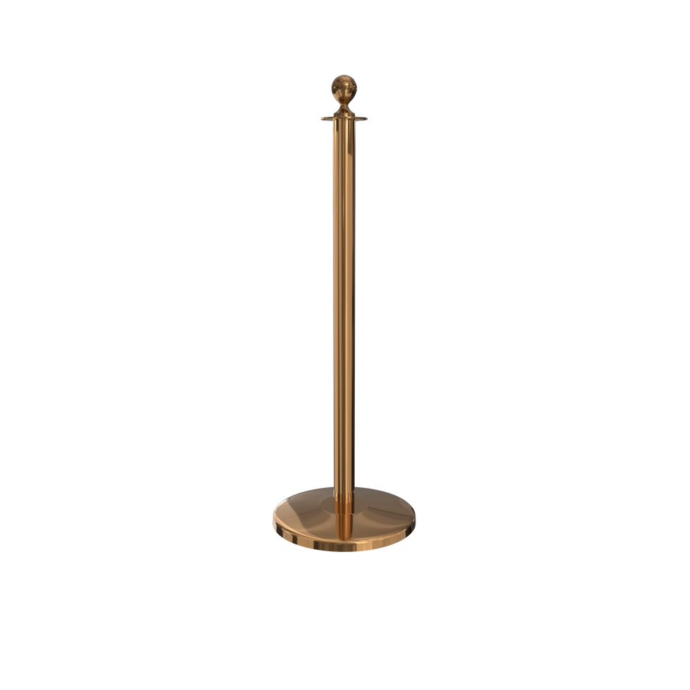 Rope Master Ball Top Rope Barrier Stanchion Post with Flat Base