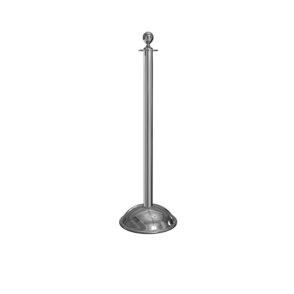 Rope Master Ball Top Stanchion Polished Stainless Dome Base