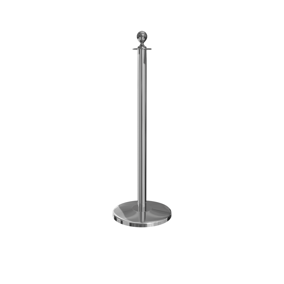 Rope Master Ball Top Rope Barrier Stanchion Post with Flat Base