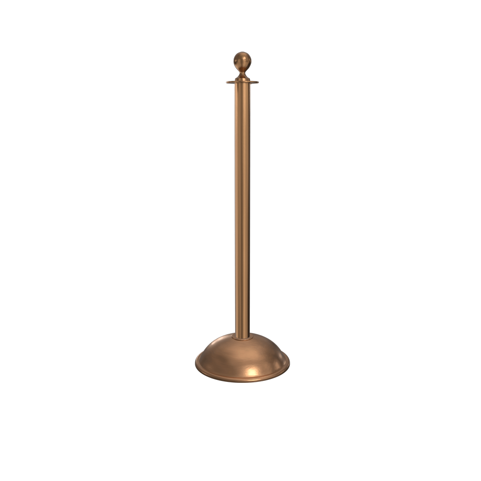 Rope Master Ball Top Stanchion Satin Brass Dome Base