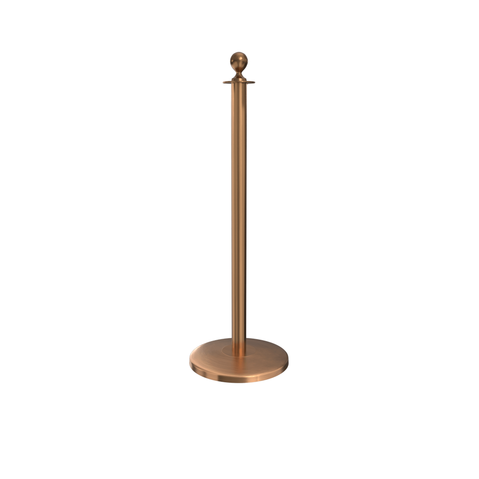 Rope Master Ball Top Rope Barrier Stanchion Post with Flat Base