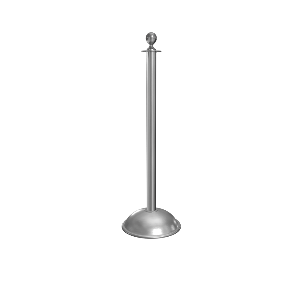 Rope Master Ball Top Stanchion Satin Stainless Dome Base