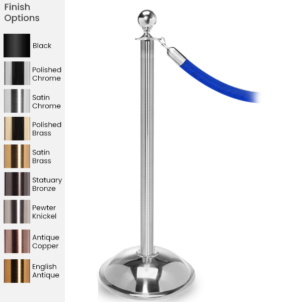 Rope Master Ball Top Rope Barrier Stanchion Post with Dome Base Stanchions Epic Crowd Control