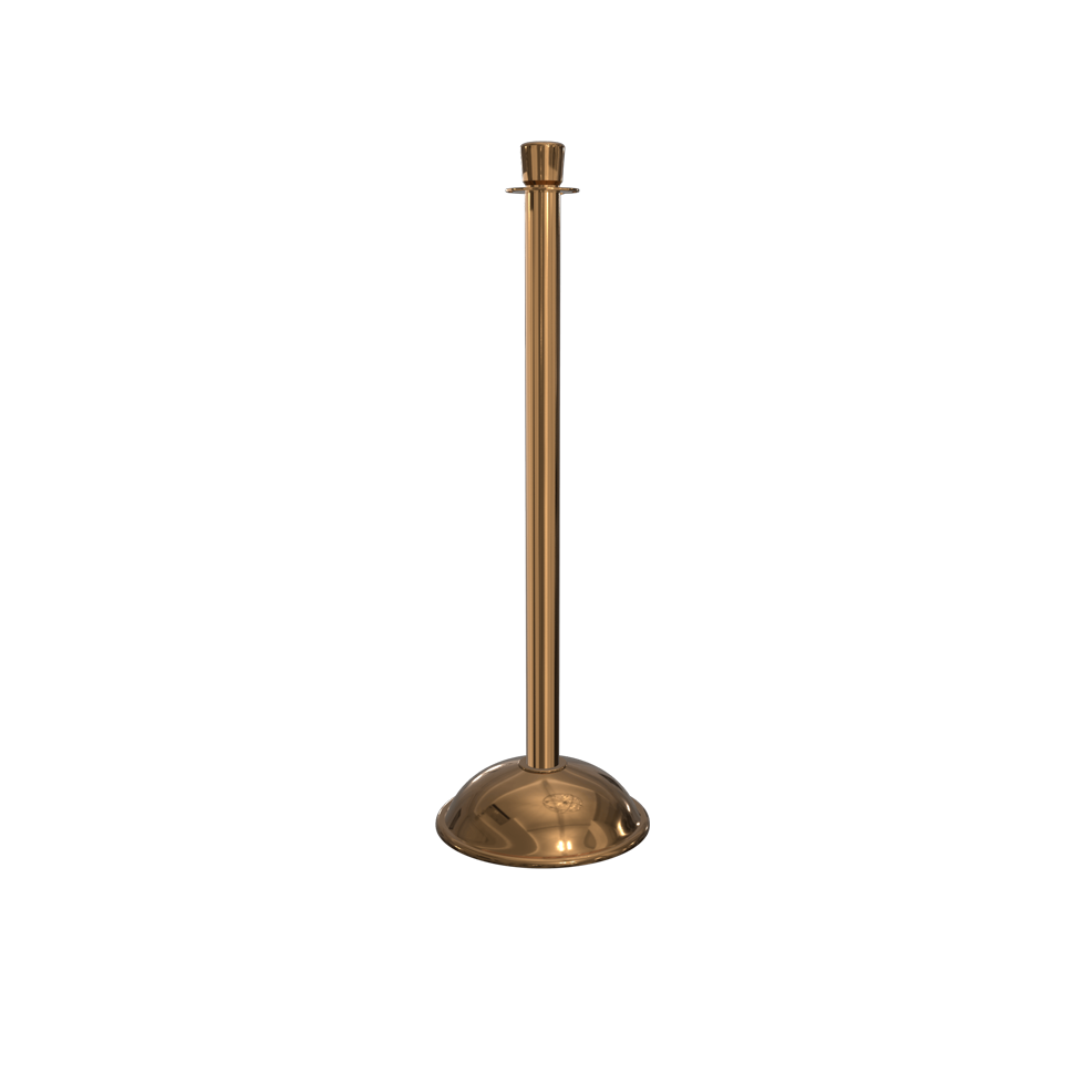 Polished Brass Crown Top Rope Master Stanchion Dome Base