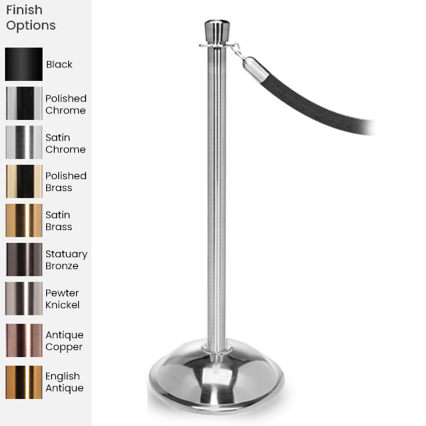 Rope Master Crown Top Rope Barrier Stanchion Post with Dome Base Stanchions Epic Crowd Control