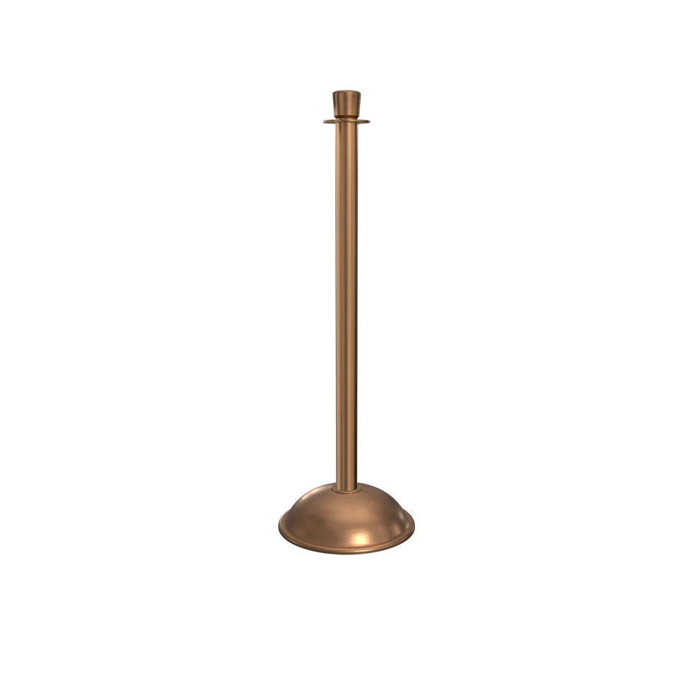 Satin Brass Crown Top Rope Master Stanchion Dome Base