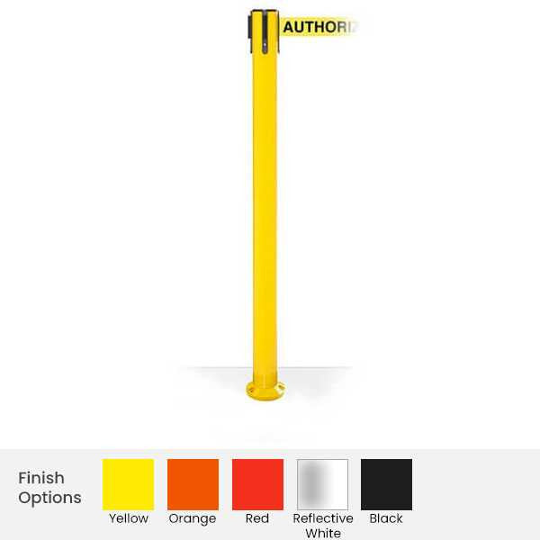 Safety Pro Fixed Base Retractable Belt Barrier Stanchion 11 / 13 / 16 Foot Belts Retractable Belt Barriers Epic Crowd Control