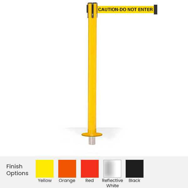 Safety Pro Removable Base Retractable Belt Barrier Stanchion 11 / 13 / 16 Foot Belts Retractable Belt Barriers Epic Crowd Control