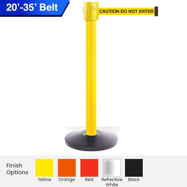 Safety Pro Retractable Belt Barrier Stanchions 20 / 25 / 30 / 35 Belts Retractable Belt Barriers Epic Crowd Control
