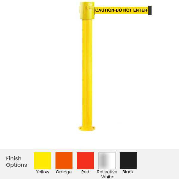 Safety Pro Retractable Belt Barrier Stanchions | Fixed Mount 20 / 25 / 30 / 35 Ft Belts Retractable Belt Barriers Epic Crowd Control